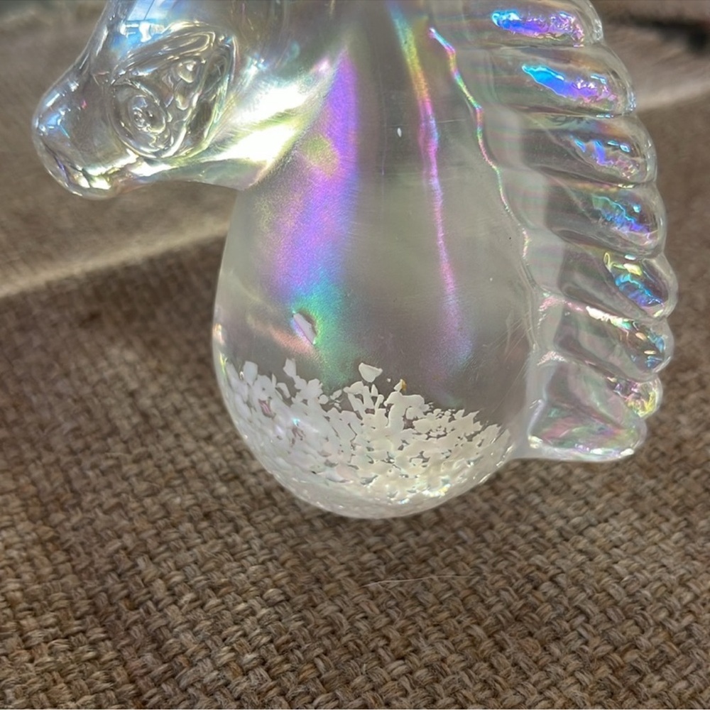 Iridescent glass unicorn head and neck double sided - Picture 2 of 4